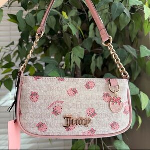 Juicy Couture Pink Strawberry Pattern Shoulder Bag